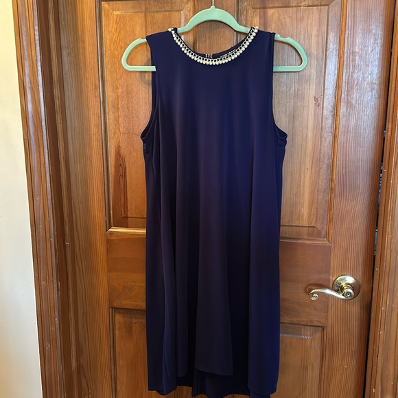 Dress, size 10, blue with pearl neckline - Picture 1 of 5